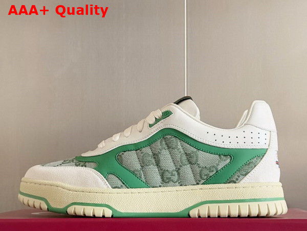Gucci Mens Gucci Re Web Sneaker in Green GG Canvas 824221 Replica