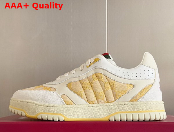 Gucci Mens Gucci Re Web Sneaker in Light Beige GG Canvas 824221 Replica