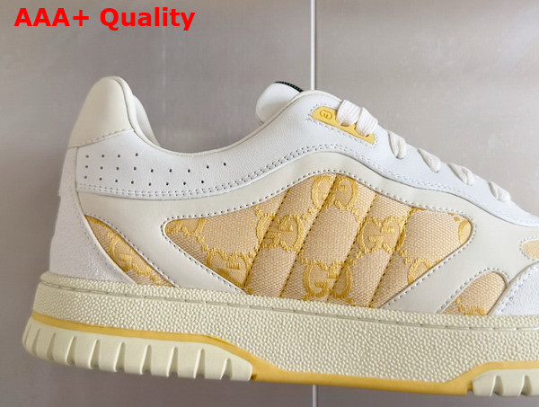 Gucci Mens Gucci Re Web Sneaker in Light Beige GG Canvas 824221 Replica