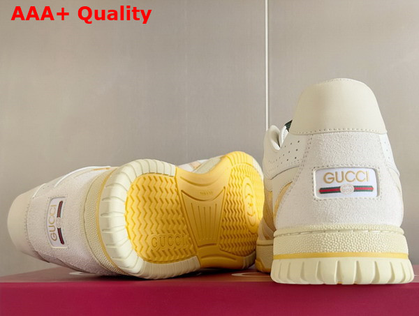 Gucci Mens Gucci Re Web Sneaker in Light Beige GG Canvas 824221 Replica