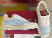 Gucci Mens Gucci Re Web Sneaker in Light Blue GG Canvas 824221 Replica