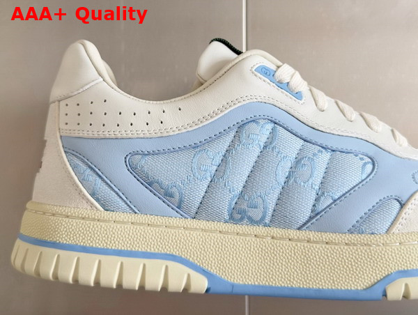 Gucci Mens Gucci Re Web Sneaker in Light Blue GG Canvas 824221 Replica