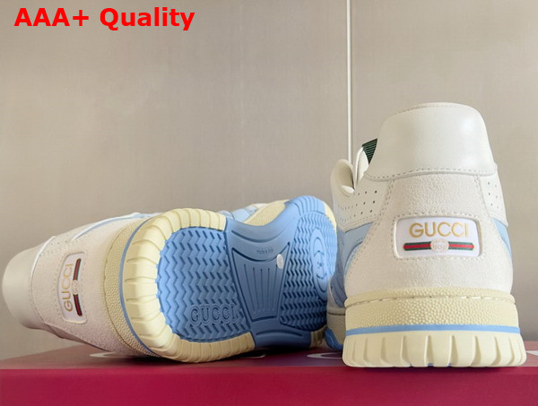 Gucci Mens Gucci Re Web Sneaker in Light Blue GG Canvas 824221 Replica