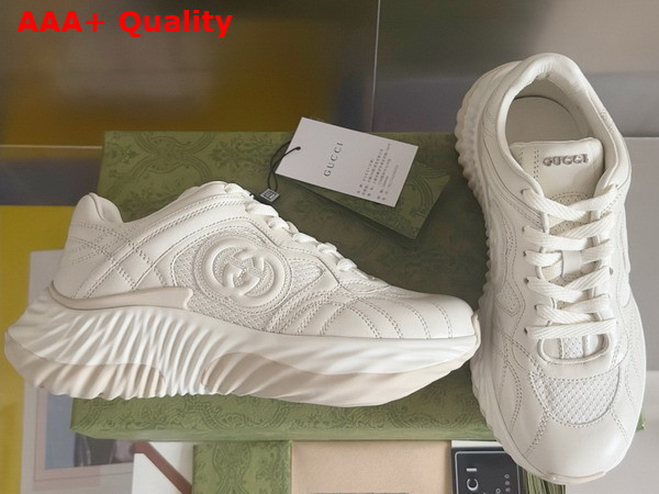 Gucci Mens Gucci Ripple Sneaker Off White Leather 771471 Replica