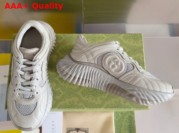 Gucci Mens Gucci Ripple Sneaker in Grey Leather 771471 Replica