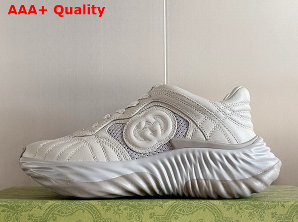 Gucci Mens Gucci Ripple Sneaker in Grey Leather 771471 Replica