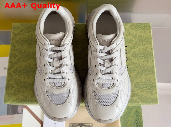 Gucci Mens Gucci Ripple Sneaker in Grey Leather 771471 Replica
