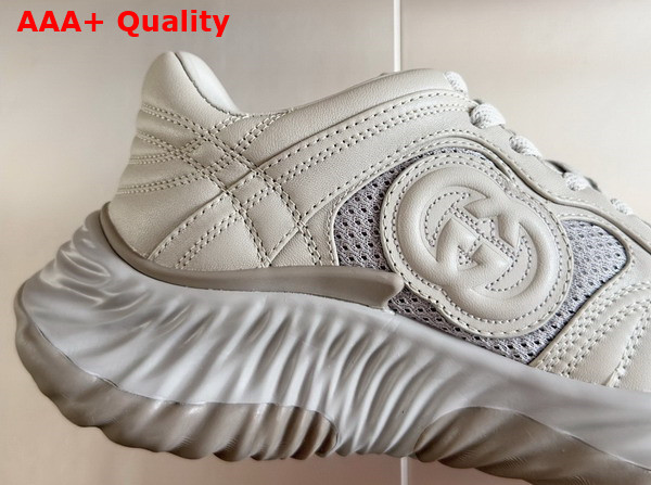 Gucci Mens Gucci Ripple Sneaker in Grey Leather 771471 Replica