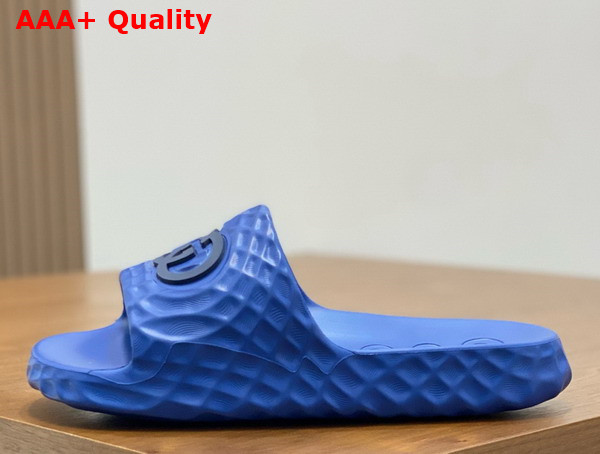 Gucci Mens Interlocking G Slide Sandal in Light Blue Rubber 770801 Replica
