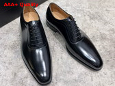 Gucci Mens Lace Up Shoes in Black Brushed Calfskin Replica
