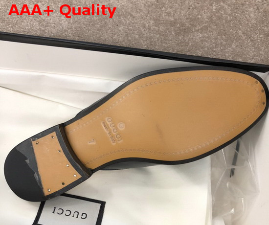Gucci Mens Leather Horsebit Slipper in Black 426219 Replica