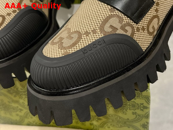 Gucci Mens Maxi GG Loafer Camel and Ebony Maxi GG Canvas 739776 Replica