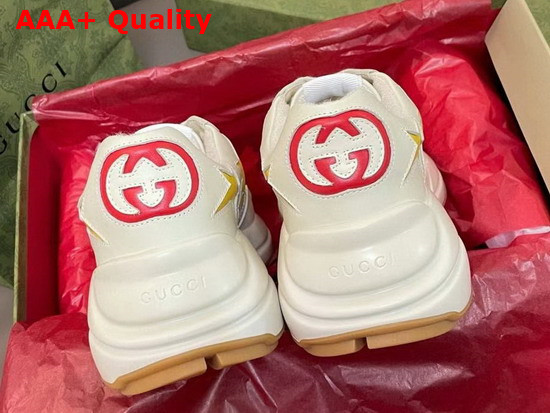 Gucci Mens Rhyton Sneaker with Stars White and Yellow 660939 Replica