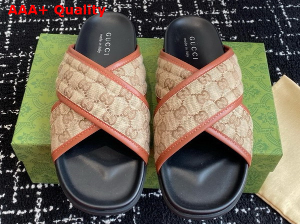 Gucci Mens Slide Sandal in Original GG Canvas 834940 Replica