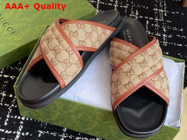 Gucci Mens Slide Sandal in Original GG Canvas 834940 Replica