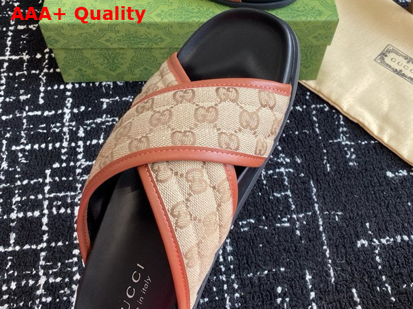 Gucci Mens Slide Sandal in Original GG Canvas 834940 Replica