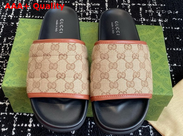 Gucci Mens Slide Sandal in Original GG Canvas 834941 Replica