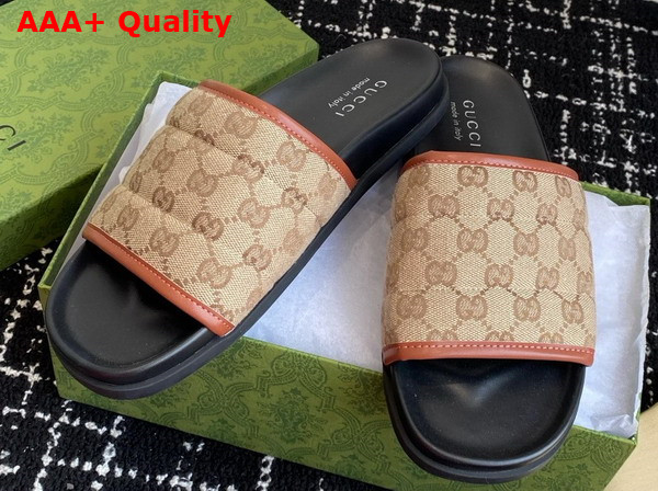 Gucci Mens Slide Sandal in Original GG Canvas 834941 Replica