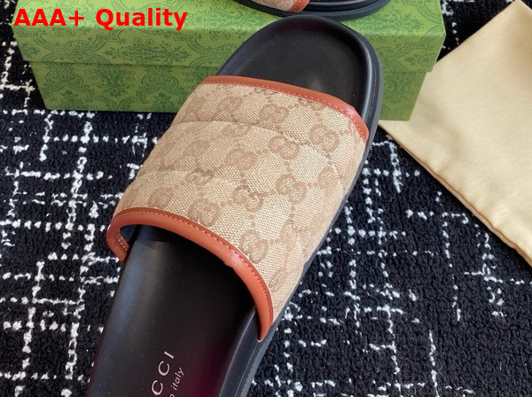 Gucci Mens Slide Sandal in Original GG Canvas 834941 Replica