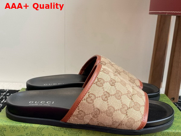 Gucci Mens Slide Sandal in Original GG Canvas 834941 Replica