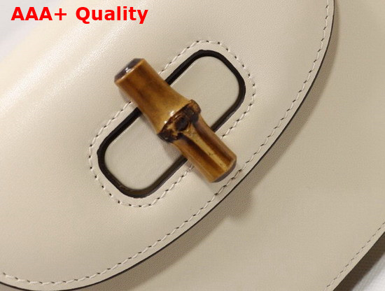 Gucci Mini Top Handle Bag with Bamboo White Leather 686864 Replica