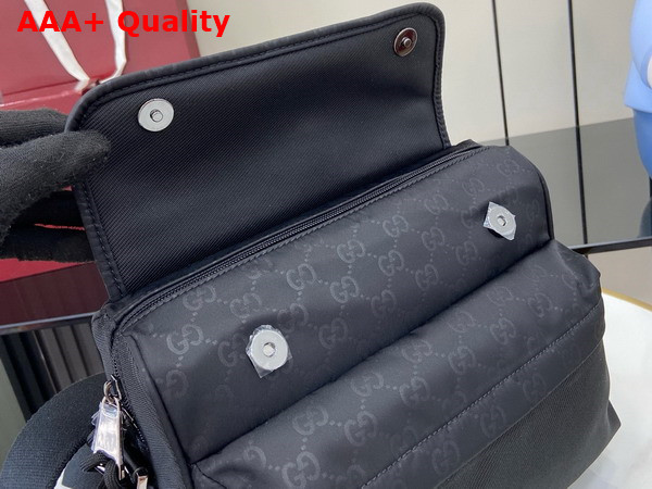 Gucci Nexus Medium Crossbody Bag in Black GG Nylon 816820 Replica