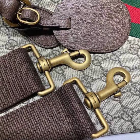 Gucci Ophidia GG Medium Carry On Duffle Beige and Ebony GG Supreme Canvas 547953
