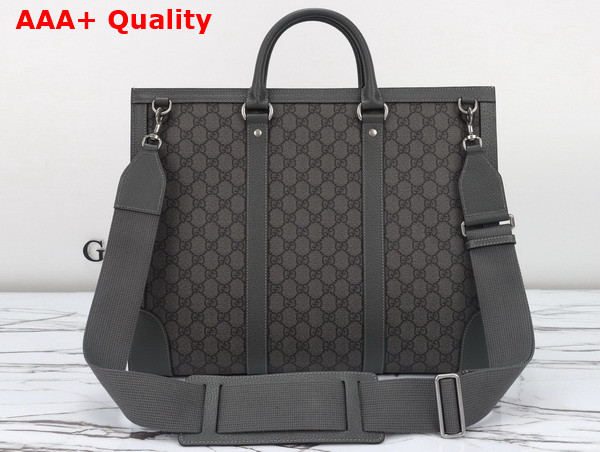 Gucci Ophidia Large Tote Bag in Grey and Black GG Supreme Canvas 724665 Replica