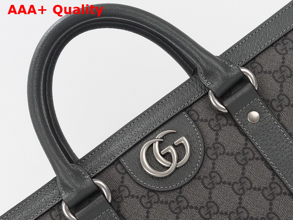 Gucci Ophidia Large Tote Bag in Grey and Black GG Supreme Canvas 724665 Replica