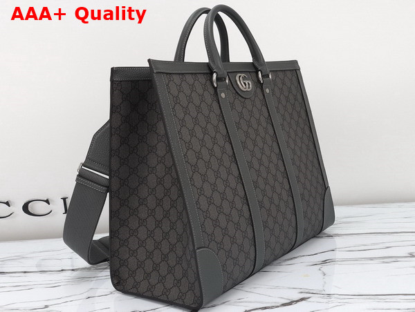 Gucci Ophidia Large Tote Bag in Grey and Black GG Supreme Canvas 724665 Replica