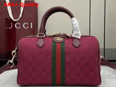 Gucci Ophidia Medium Boston Bag in Rosso Ancora Red GG Canvas 772061 Replica