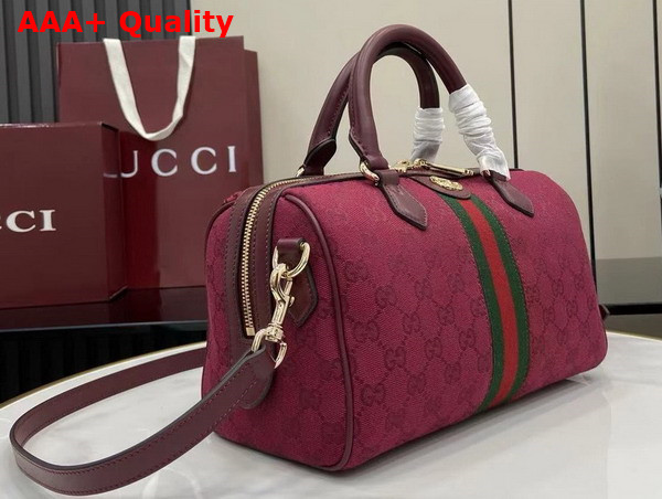 Gucci Ophidia Medium Boston Bag in Rosso Ancora Red GG Canvas 772061 Replica
