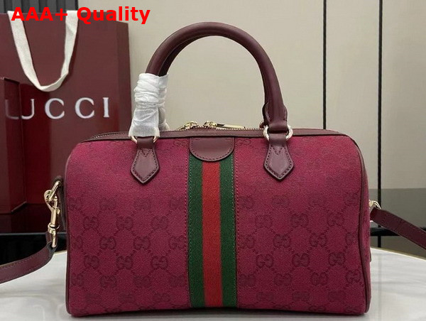 Gucci Ophidia Medium Boston Bag in Rosso Ancora Red GG Canvas 772061 Replica