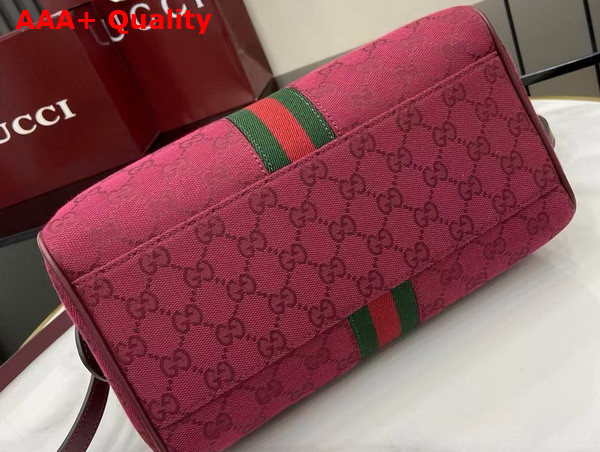 Gucci Ophidia Medium Boston Bag in Rosso Ancora Red GG Canvas 772061 Replica
