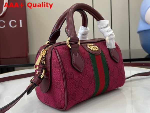 Gucci Ophidia Mini Boston Bag in Gucci Rosso Ancora Red GG Canvas 781490 Replica