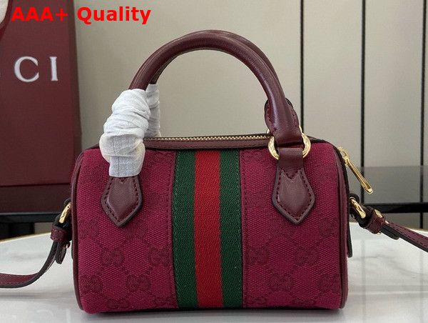 Gucci Ophidia Mini Boston Bag in Gucci Rosso Ancora Red GG Canvas 781490 Replica