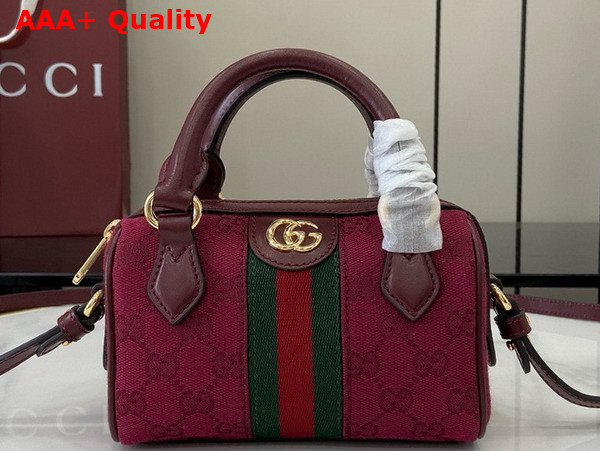 Gucci Ophidia Mini Boston Bag in Gucci Rosso Ancora Red GG Canvas 781490 Replica