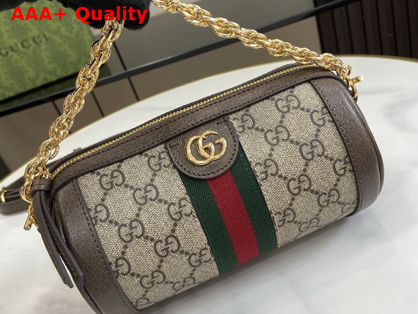 Gucci Ophidia Mini Shoulder Bag in Beige and Ebony GG Supreme Canvas 795208 Replica