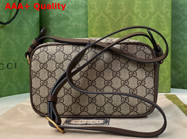 Gucci Ophidia Small Messenger Bag in Beige and Ebony GG Supreme Canvas 723312 Replica