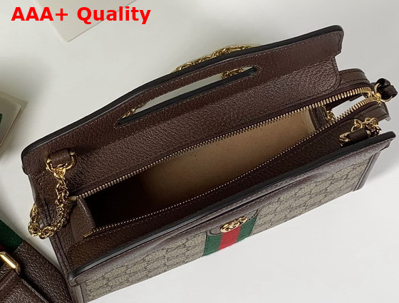 Gucci Ophidia Small Tote with Web Beige and Ebony GG Supreme Canvas 693724 Replica