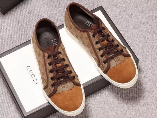 Gucci Original GG and Suede Sneaker Brown for Men