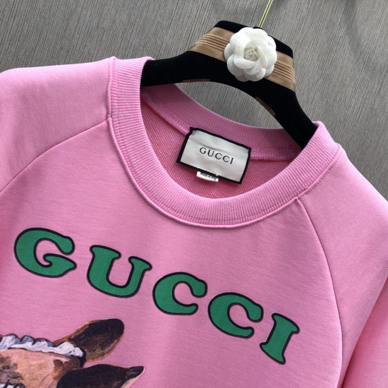 Gucci Oversize Sweatshirt with Fawn Pink Cotton
