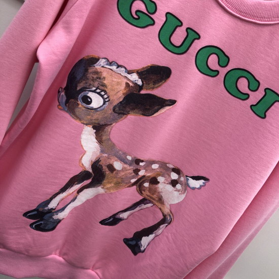 Gucci Oversize Sweatshirt with Fawn Pink Cotton