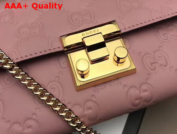Gucci Padlock Continental Wallet in Pink Gucci Signature Leather Replica