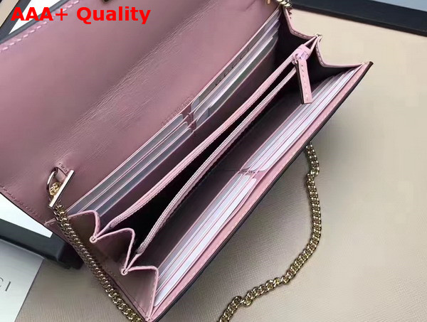Gucci Padlock Continental Wallet in Pink Gucci Signature Leather Replica