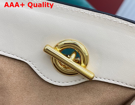 Gucci Padlock GG Medium Shoulder Bag Beige Ebony GG Supreme Canvas with White Leather Detail 479197 Replica