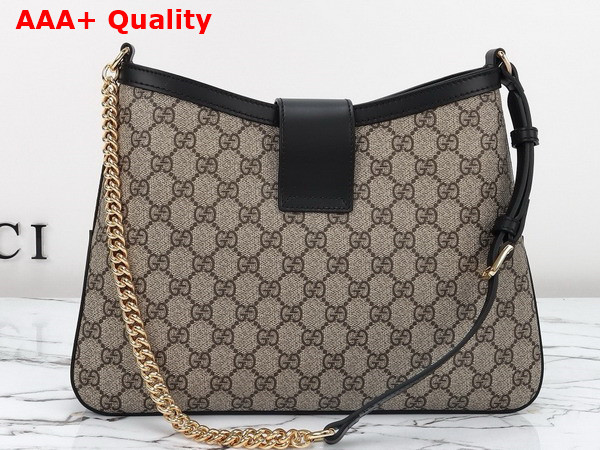 Gucci Padlock GG Medium Shoulder Bag in Beige and Ebony GG Supreme Canvas with Black Leather Trim 795113 Replica