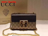 Gucci Padlock GG Supreme Shoulder Bag Brown Leather Top Replica