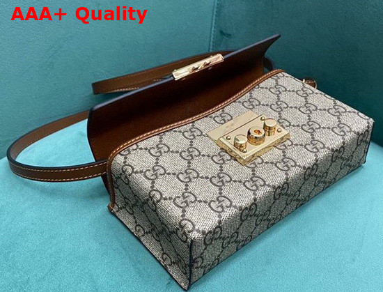 Gucci Padlock Mini Bag Beige and Ebony GG Supreme Canvas 652683 Replica