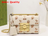 Gucci Padlock Small Berry Shoulder Bag in White Leather 409487 Replica
